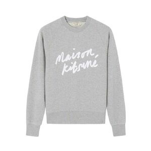 Maison Kitsune Handwriting Comfort Sweatshirt Light Grey Melange